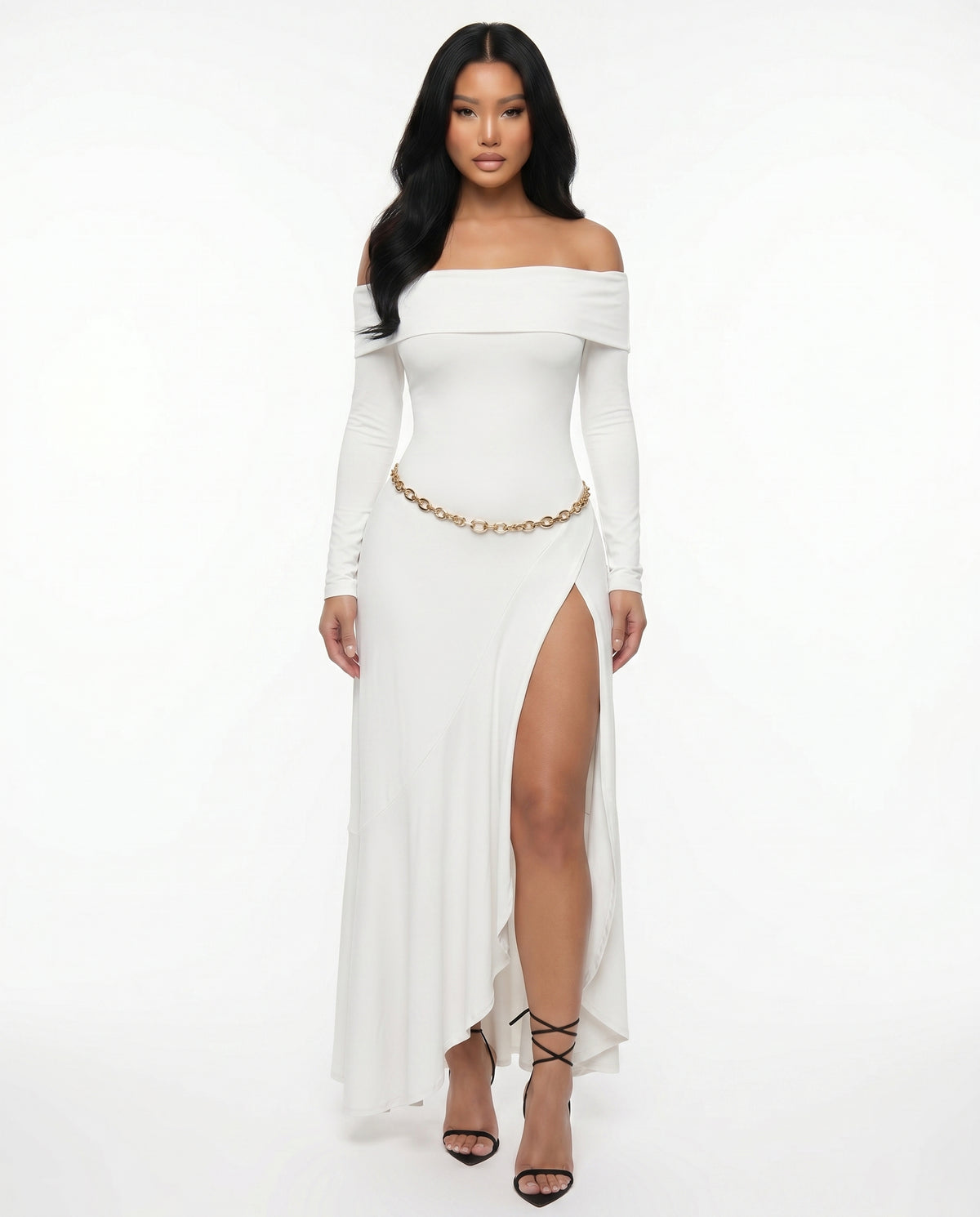 Lovisa off-shoulder maxiklänning