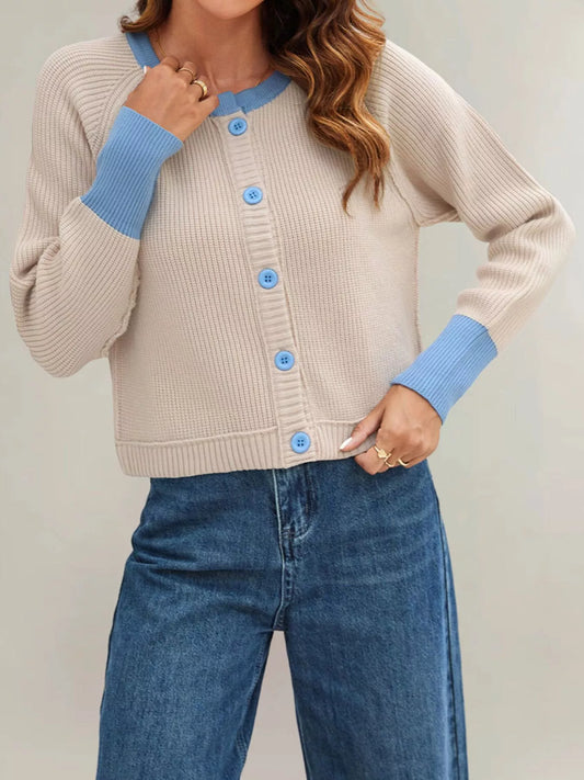 Sabrina cardigan med färgblock