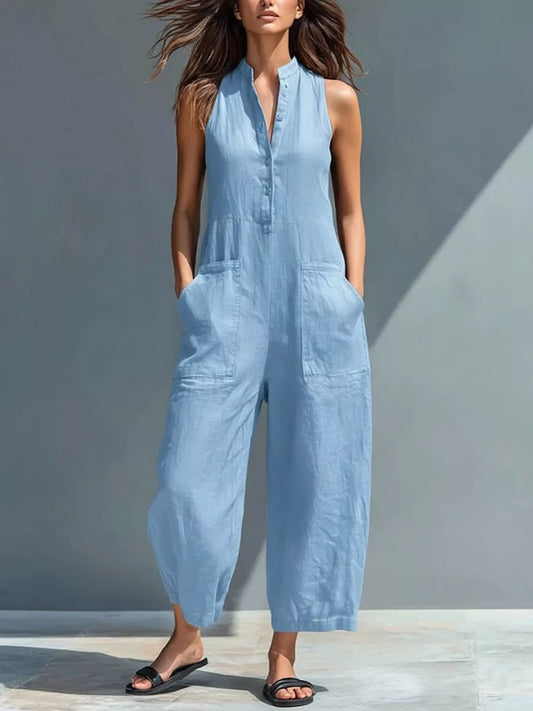 Tosca ärmlös jumpsuit, ljusblå