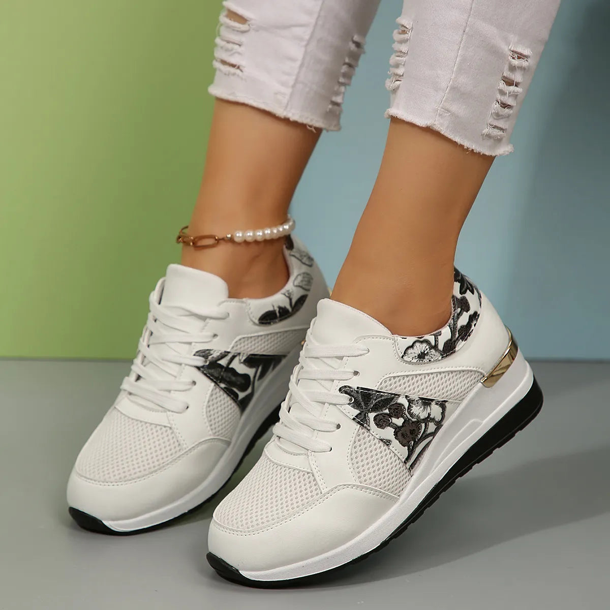 Melody sneakers med kilklack