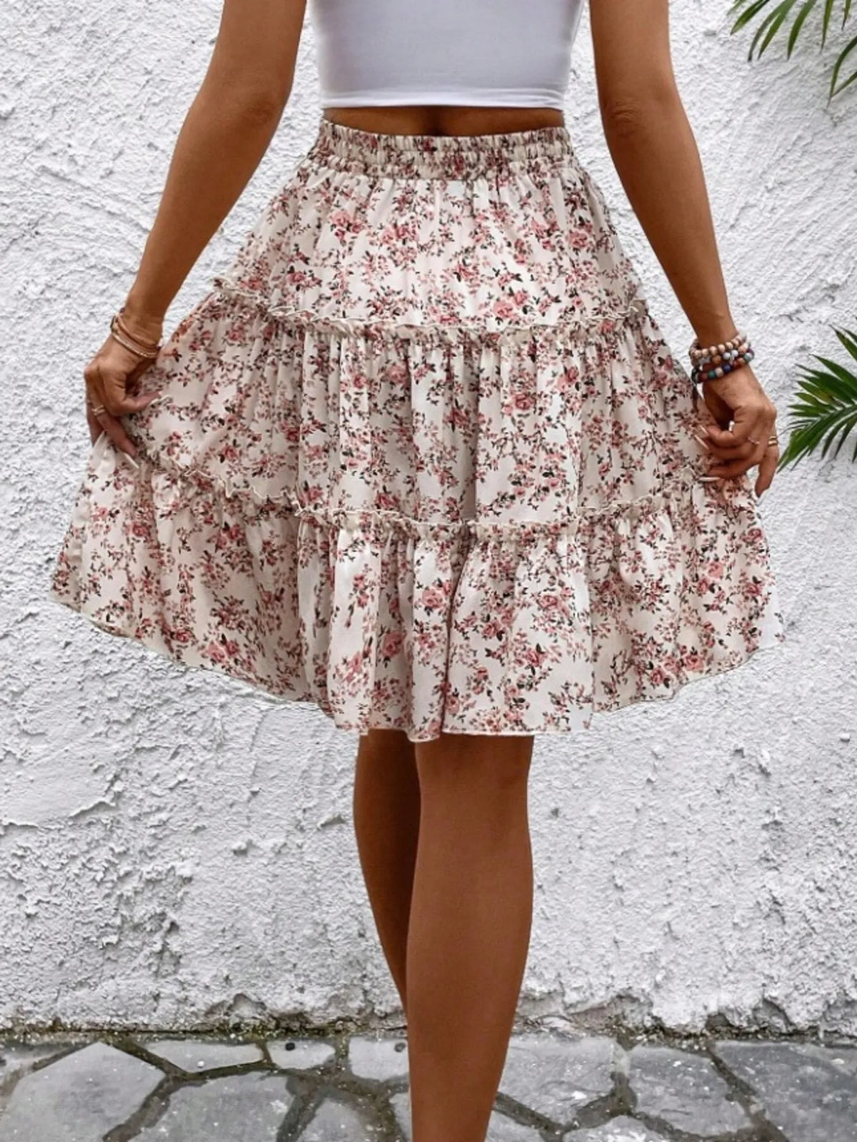 Frigg blommig midikjol