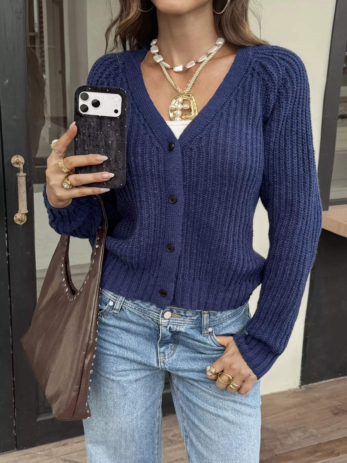 Paula v-ringad cardigan