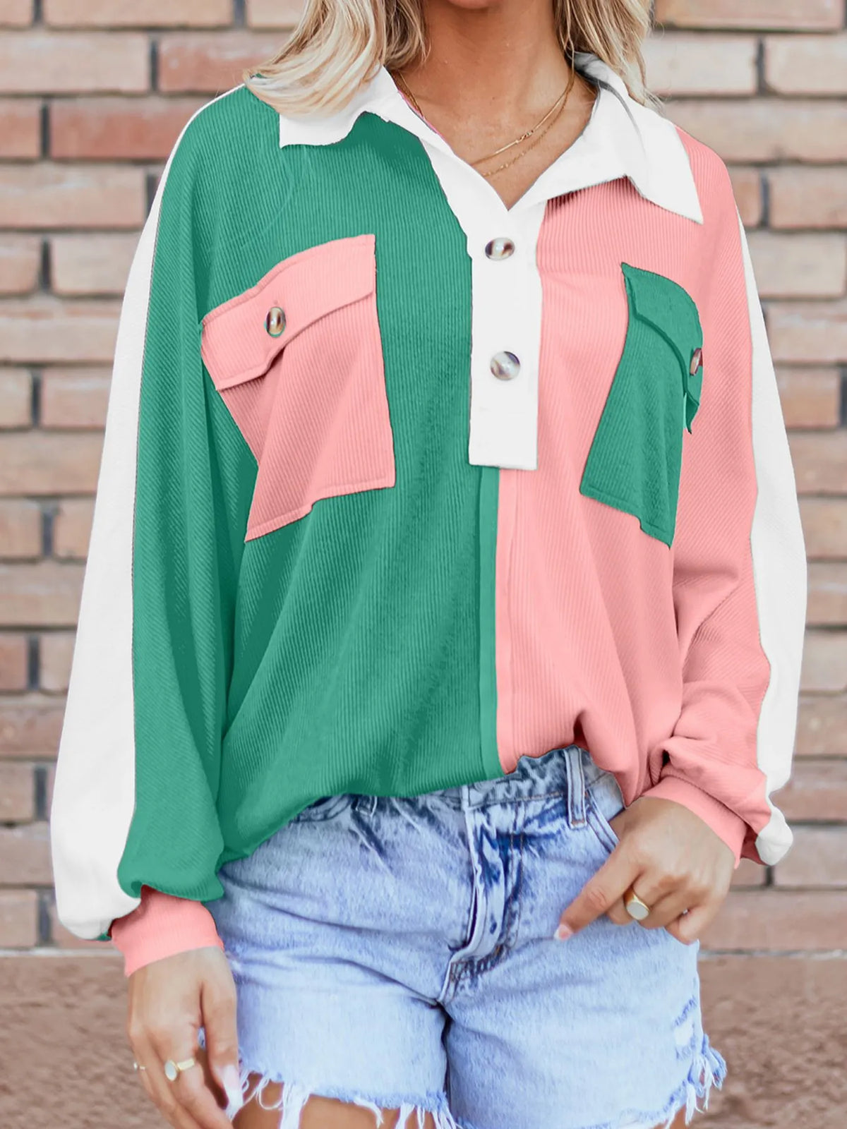 Vanja sweatshirt med färgblock
