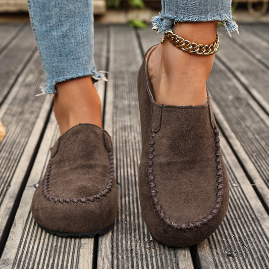 Ieva platta slip-ons, brun