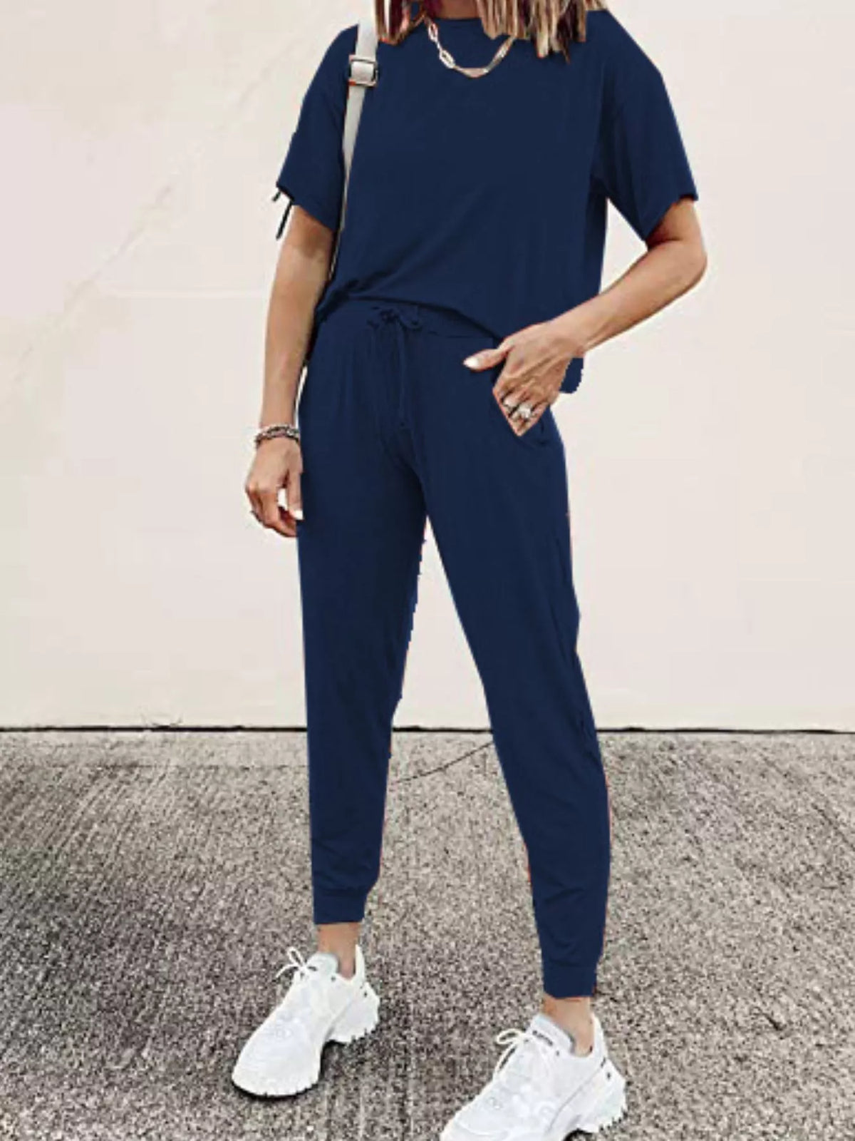 Nerys ankellångt set, marinblå