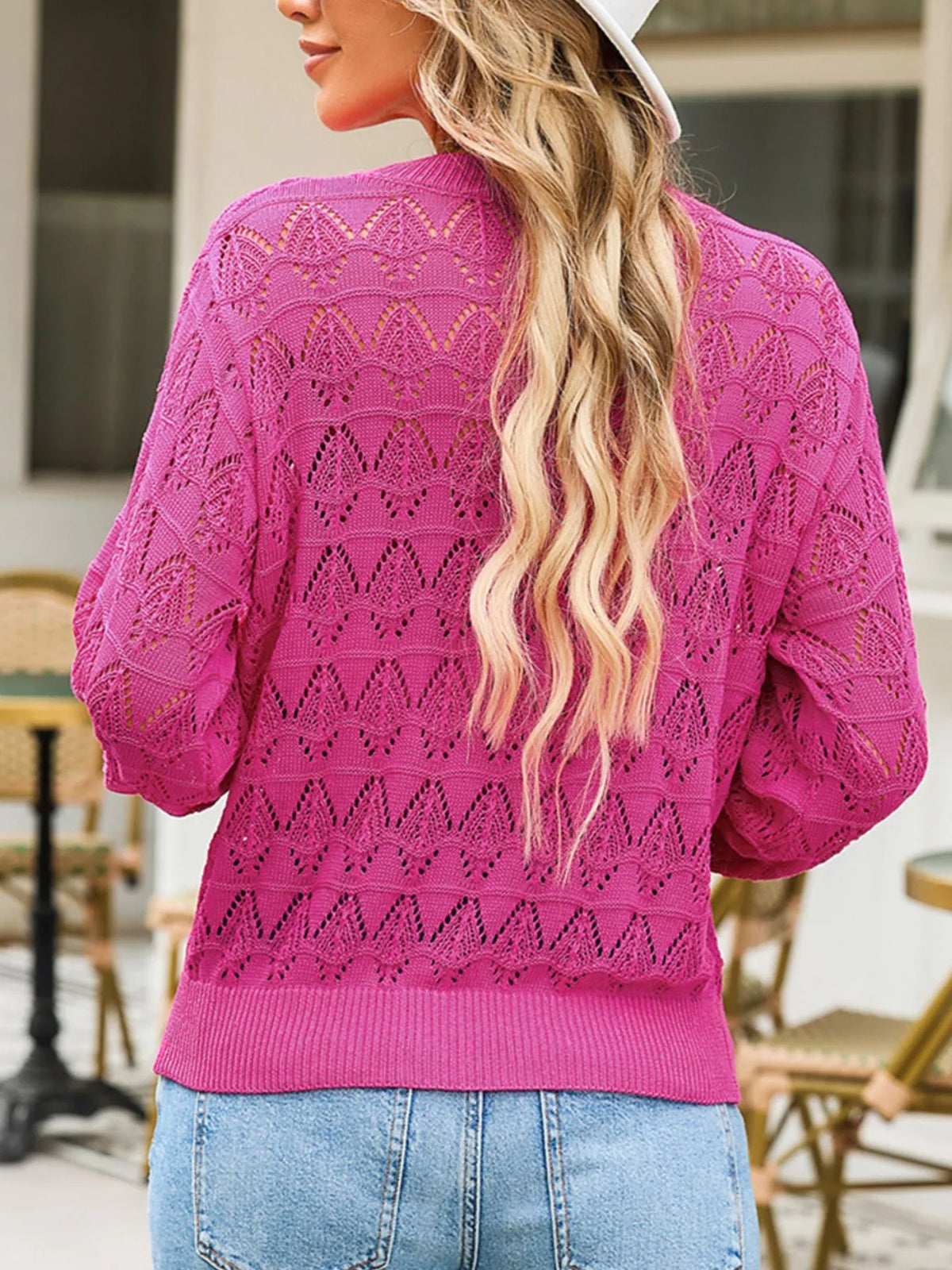 Rhea hålstickad cardigan