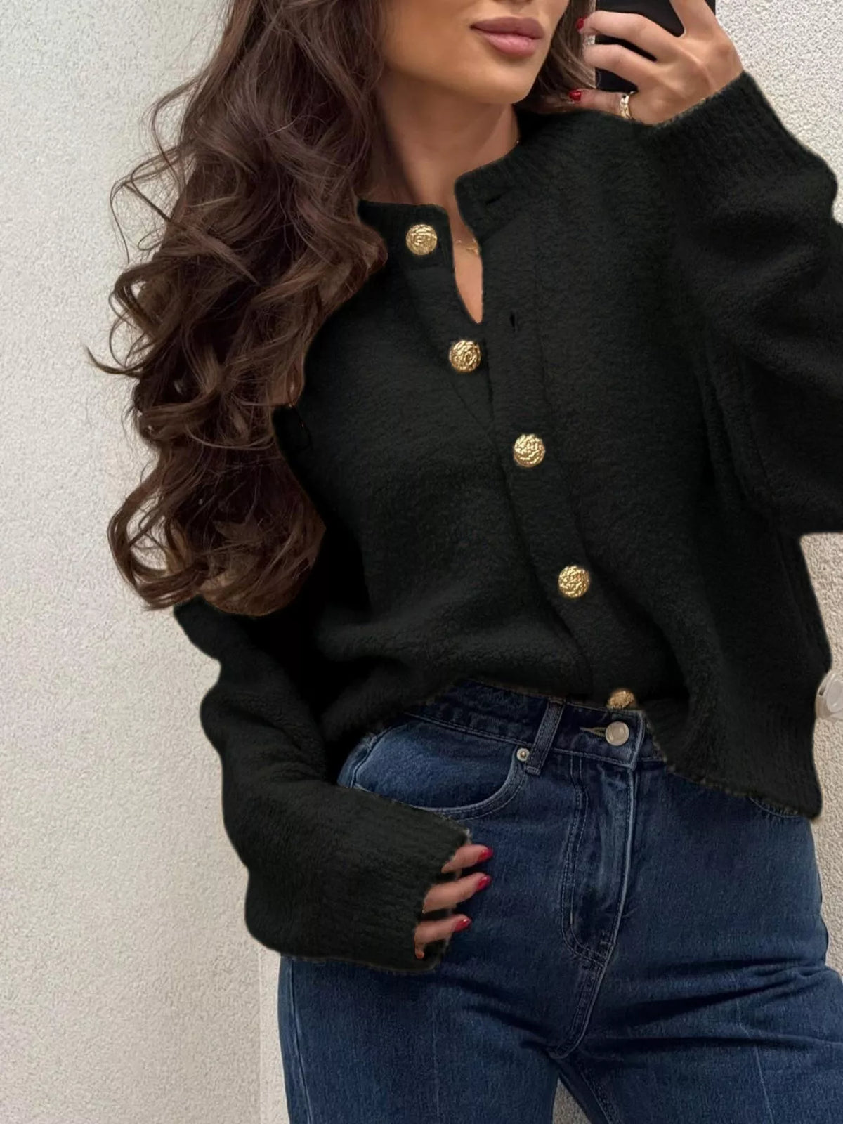 Undis kort cardigan, svart