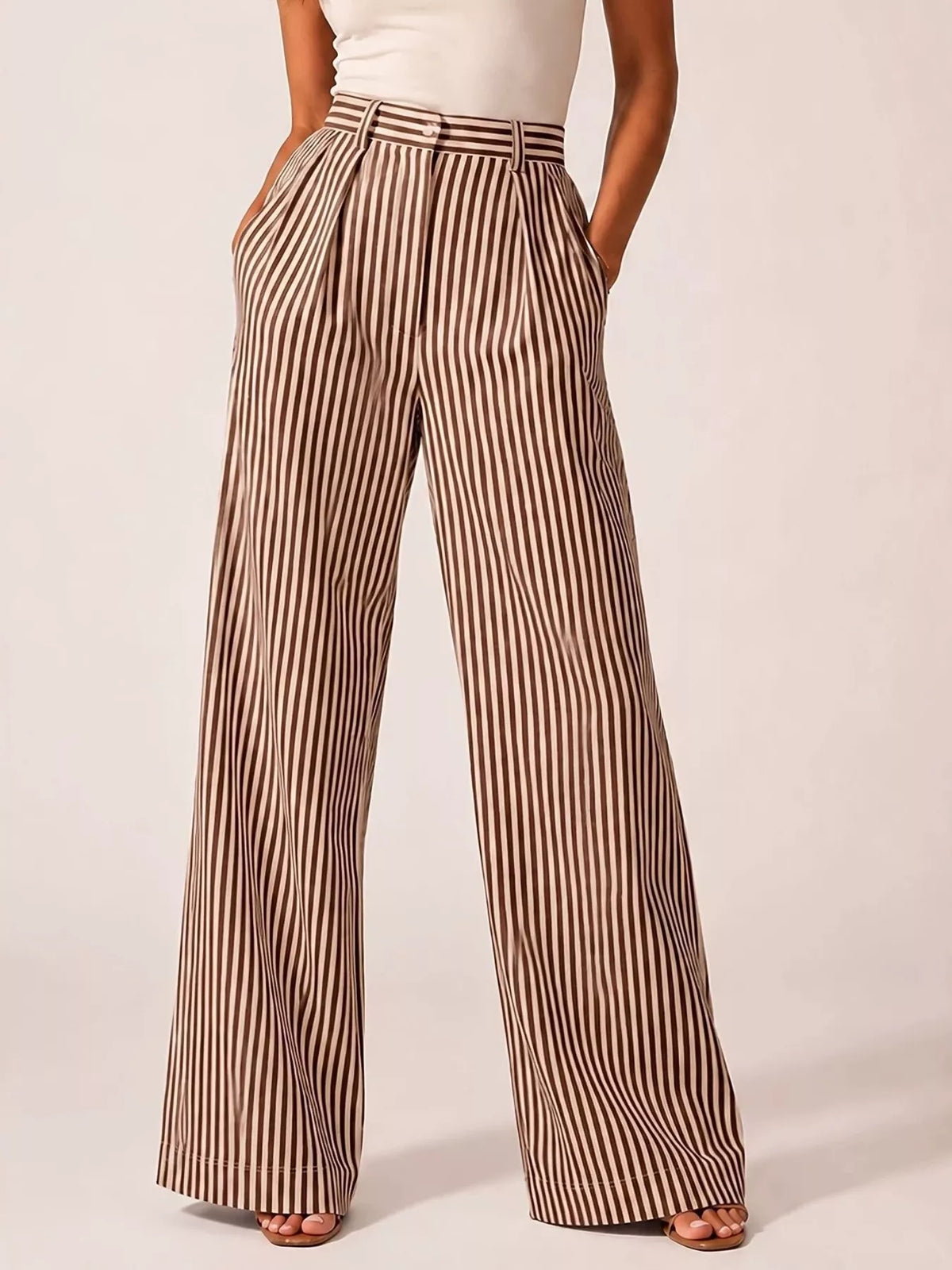 Louise randiga byxor, khaki