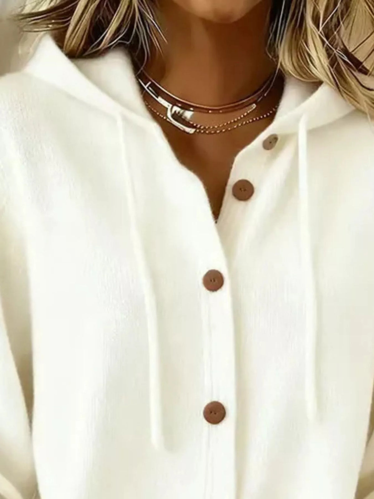 Serena cardigan med huva