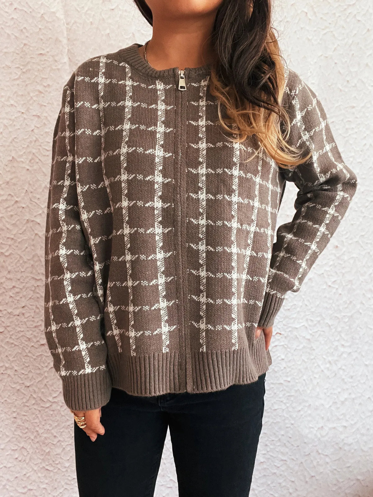 Holly rutig cardigan