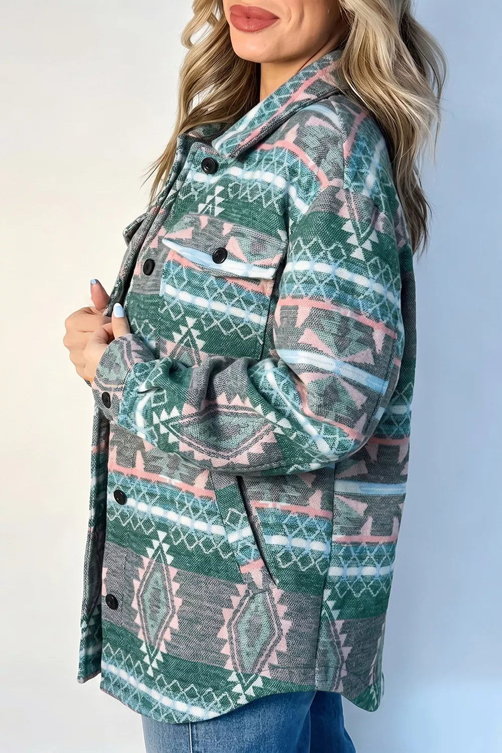 Saima geometrisk skjortjacka