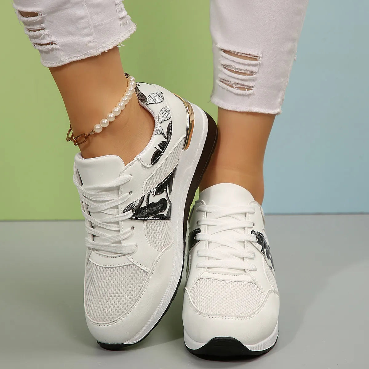 Melody sneakers med kilklack