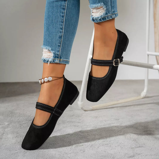 Gabi slip-ons med fyrkantig tå, svart
