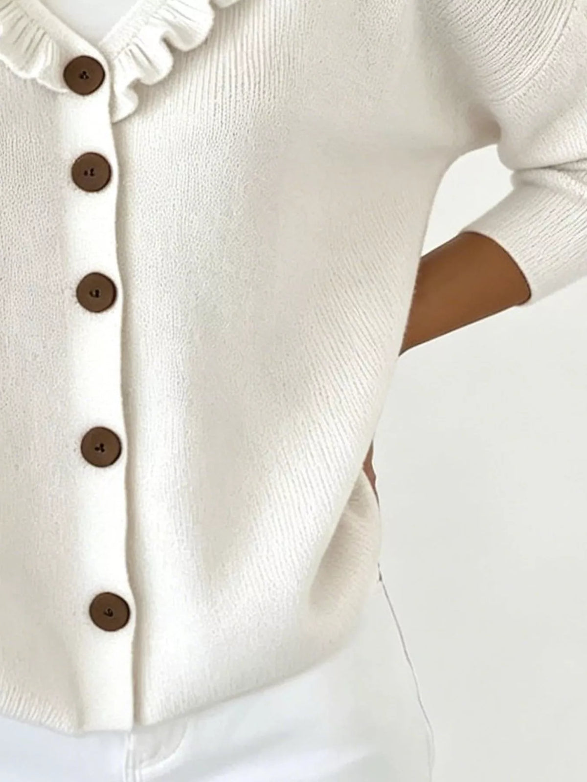 Amabel cardigan med volangkrage