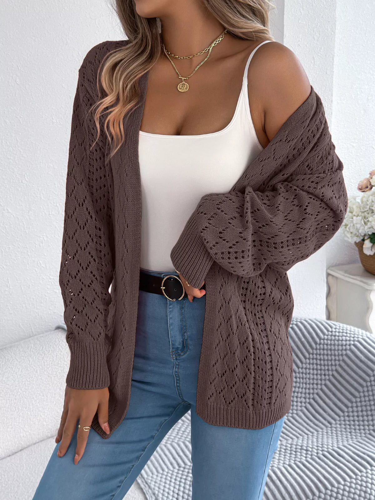 Calanthe hålstickad cardigan