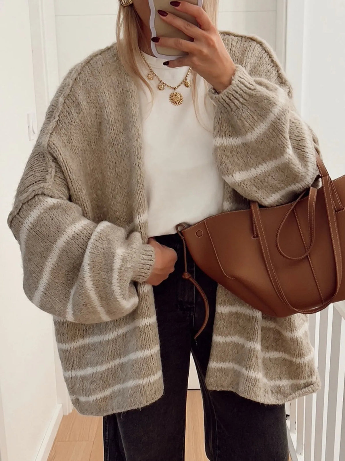 Mallory randig cardigan