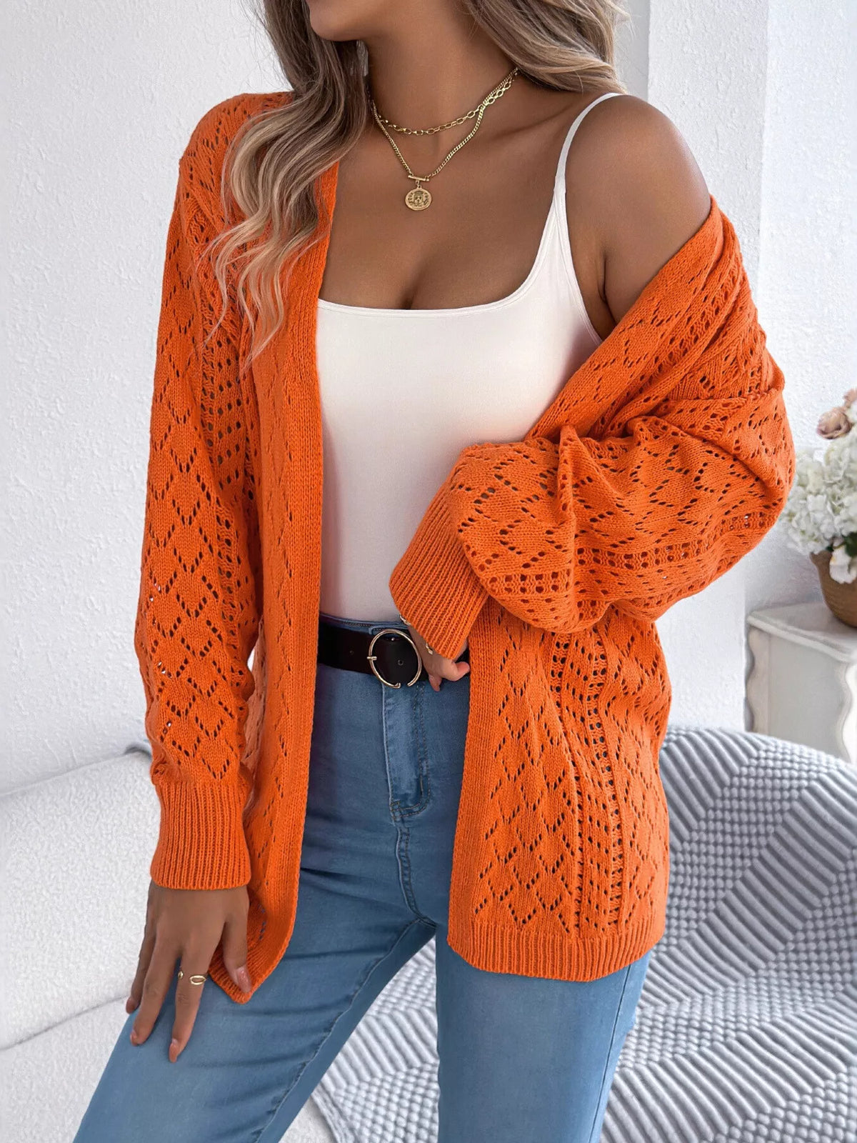 Calanthe hålstickad cardigan