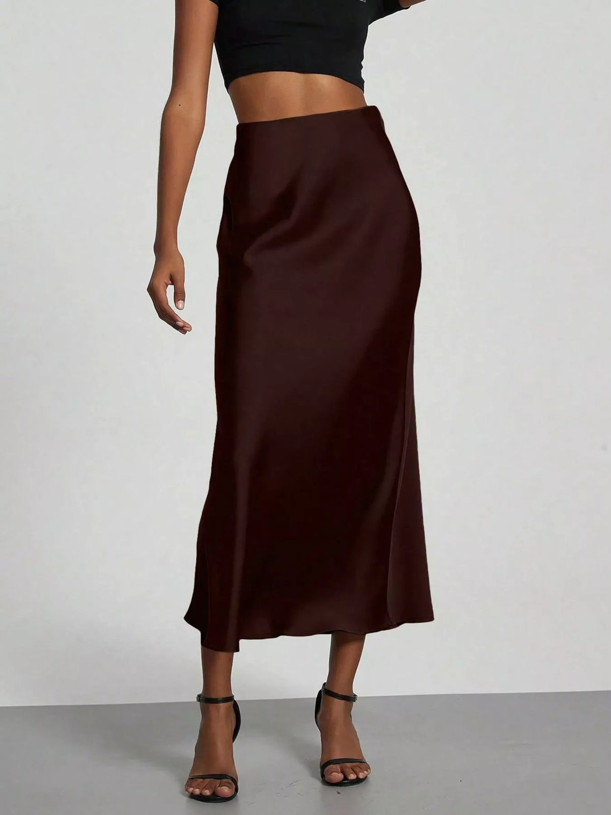 Jasmine midikjol i satin