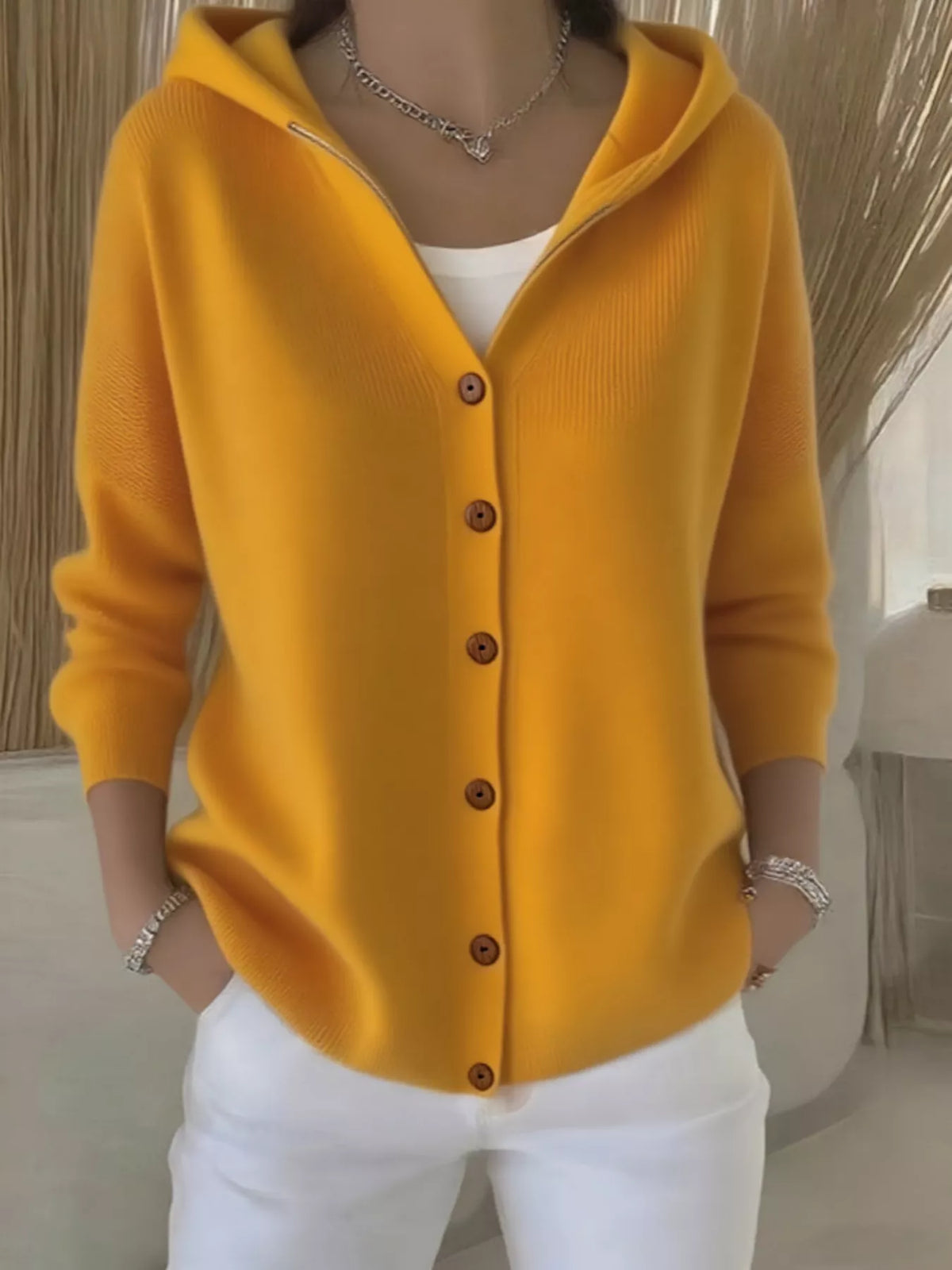 Dolly knäppt cardigan, gul