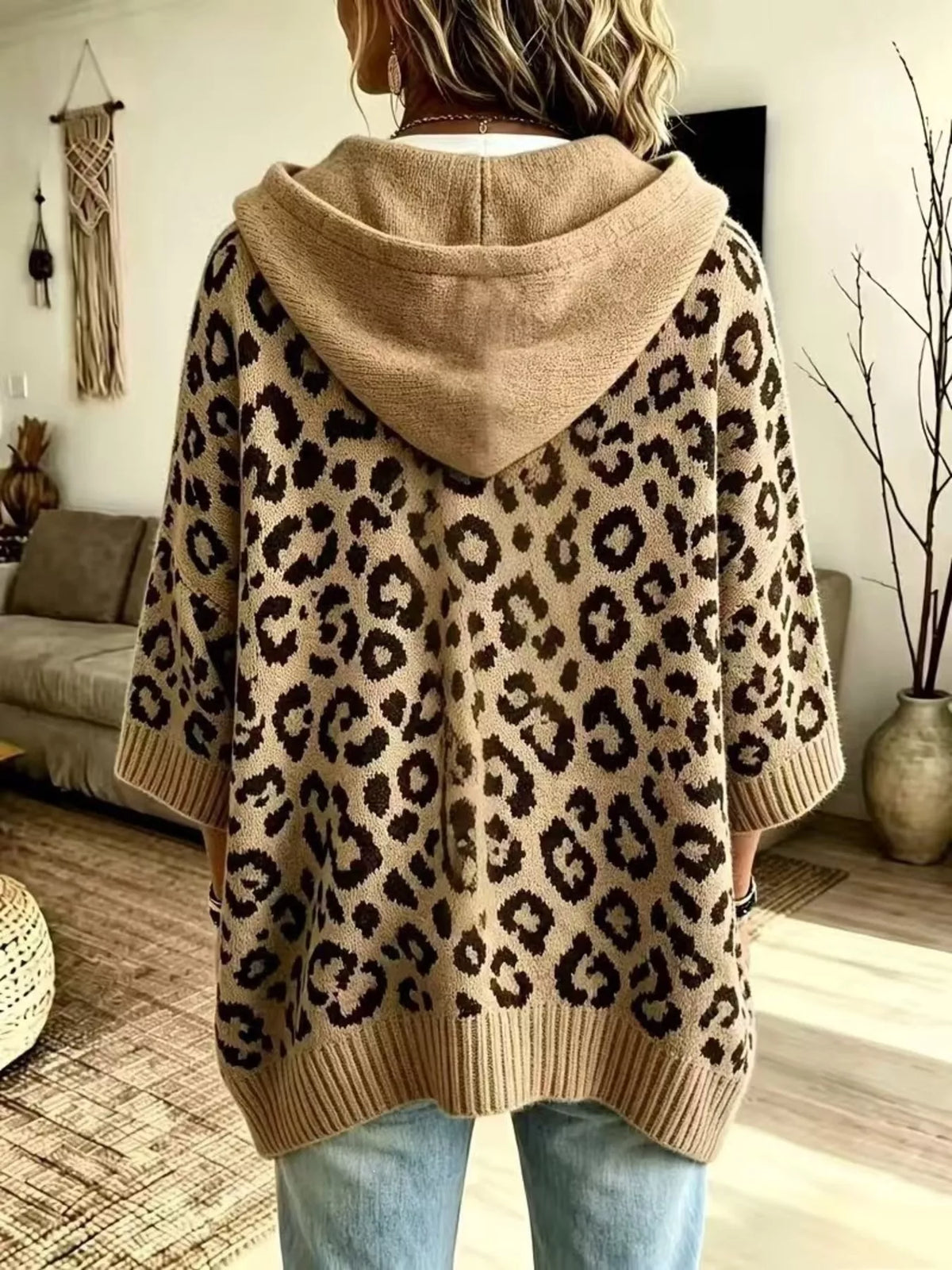 Frauke leopardmönstrad hoodie