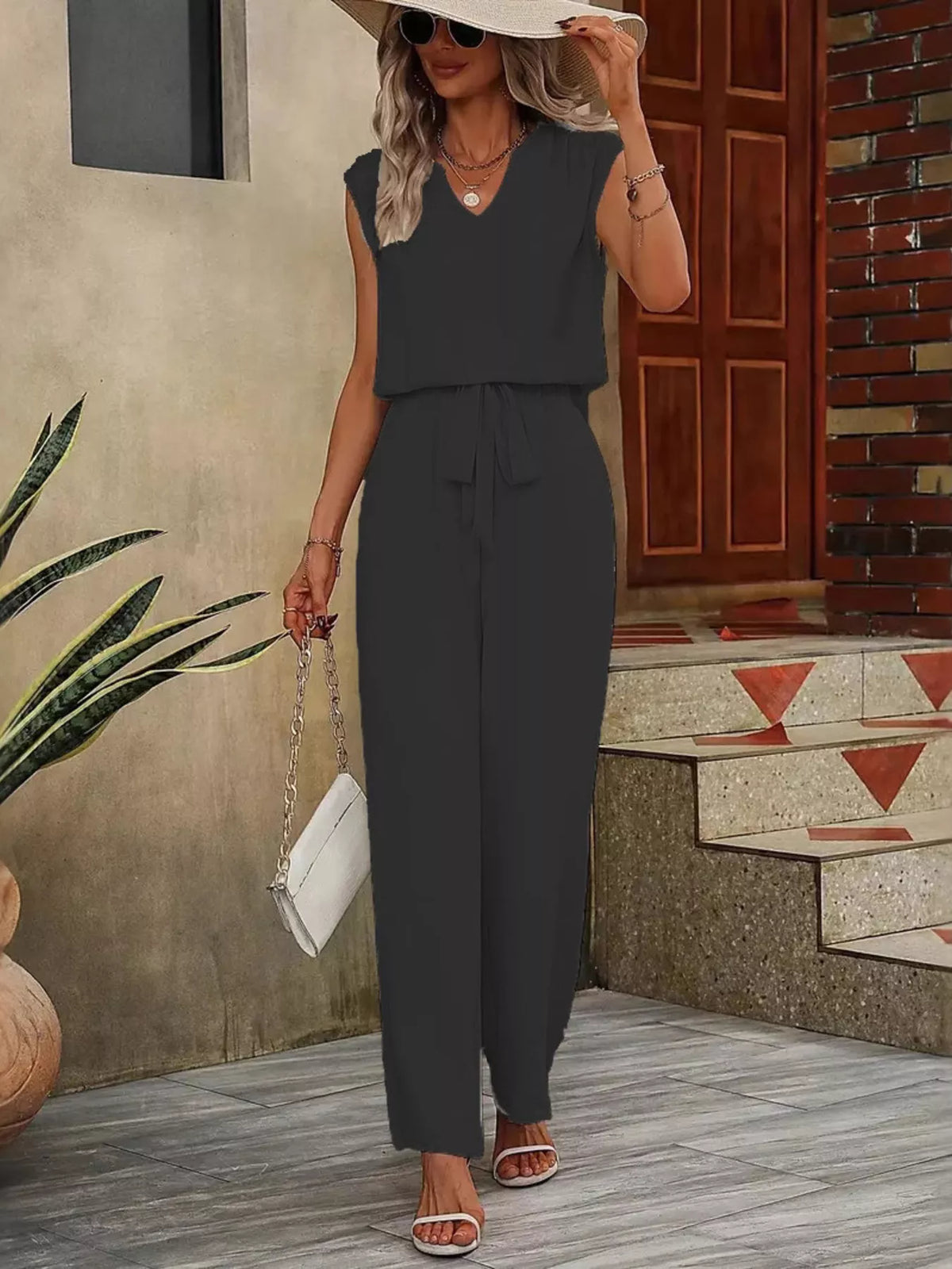 Solrun v-ringat set, svart