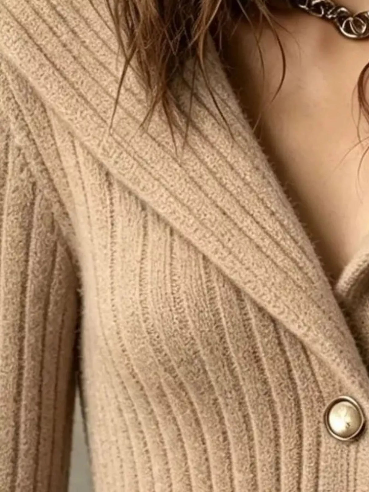 Genoveva ribbstickad cardigan