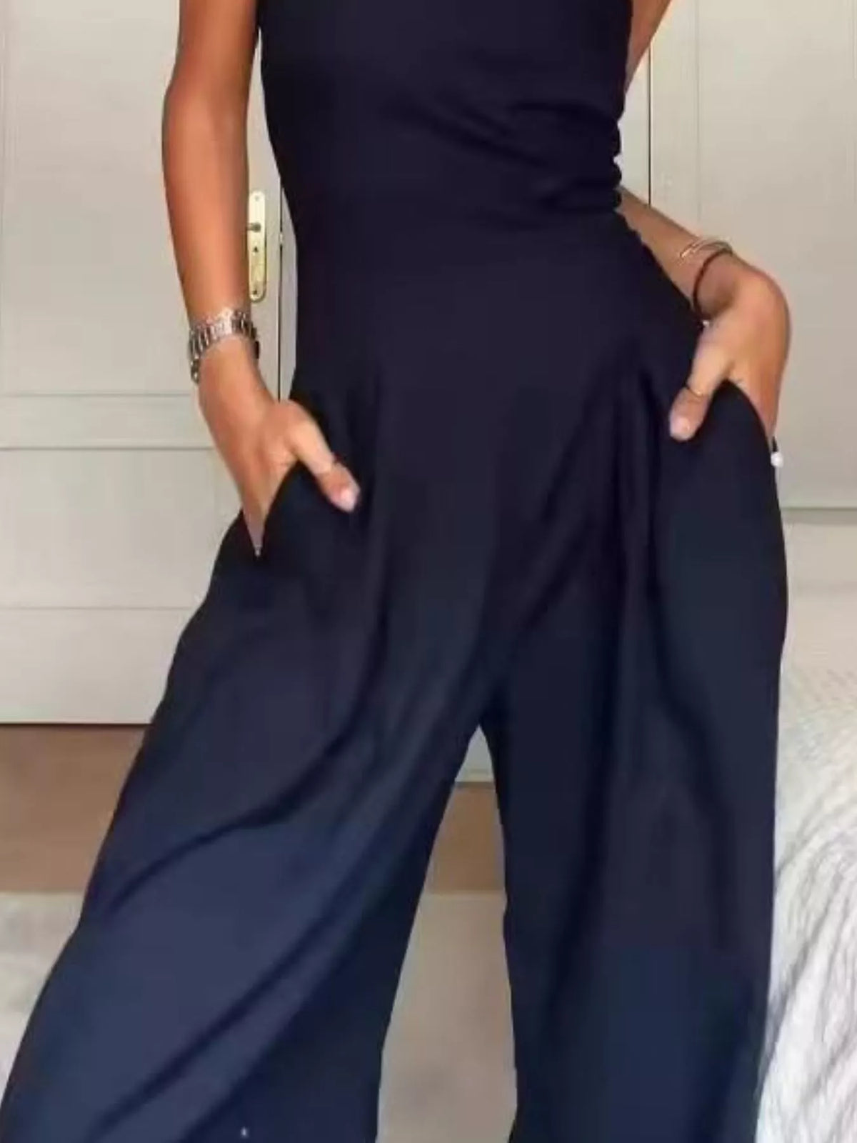 Donna axelbandslös jumpsuit
