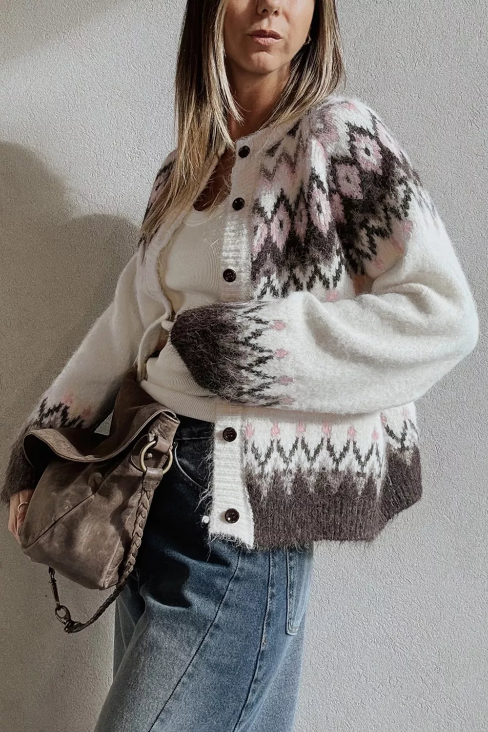 Sigurlaug geometrisk cardigan