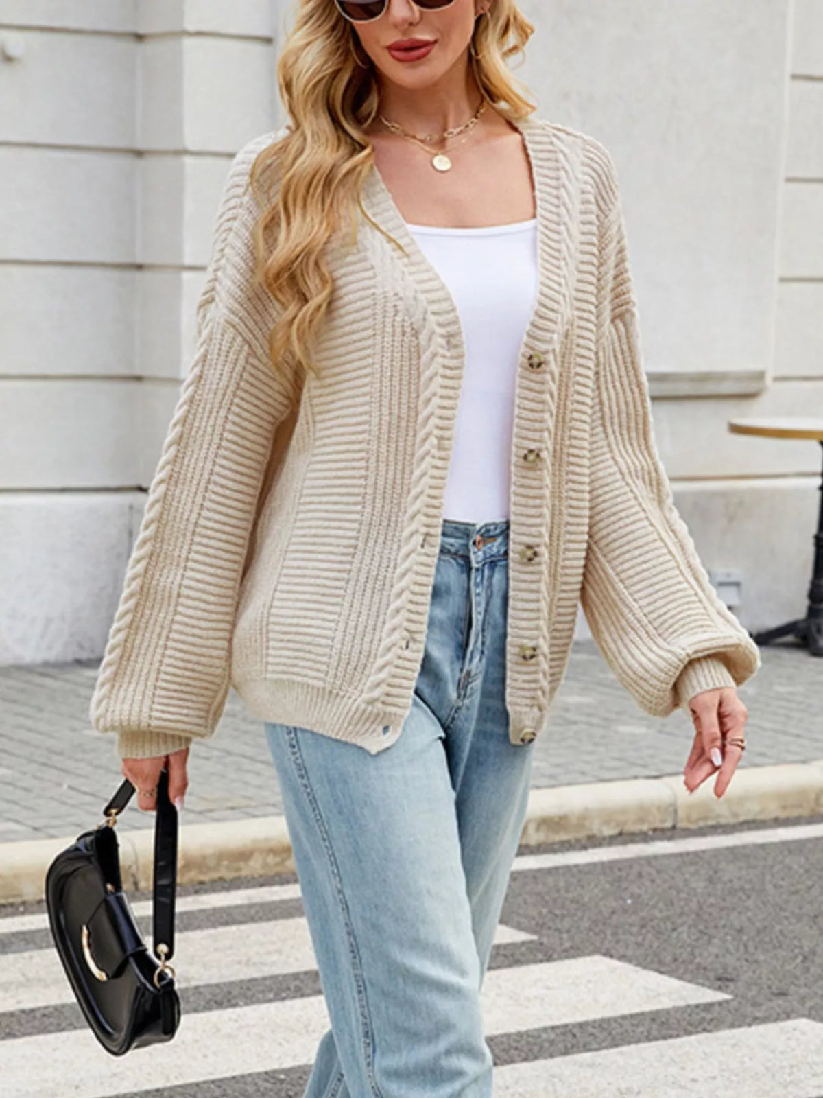 Irmelin kabelstickad cardigan