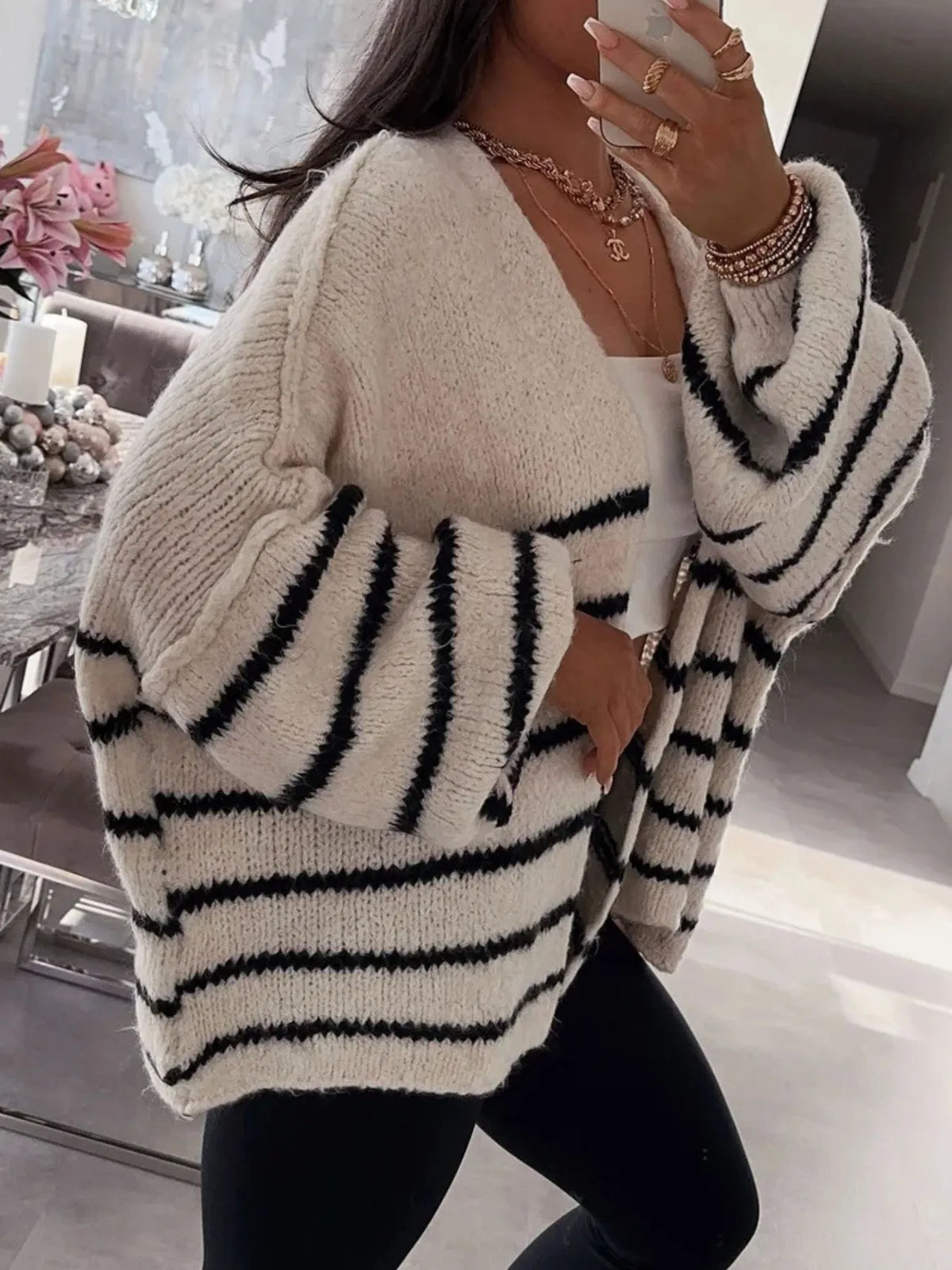 Mallory randig cardigan