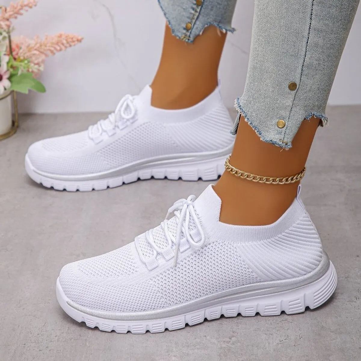 Fleurine sneakers i mesh