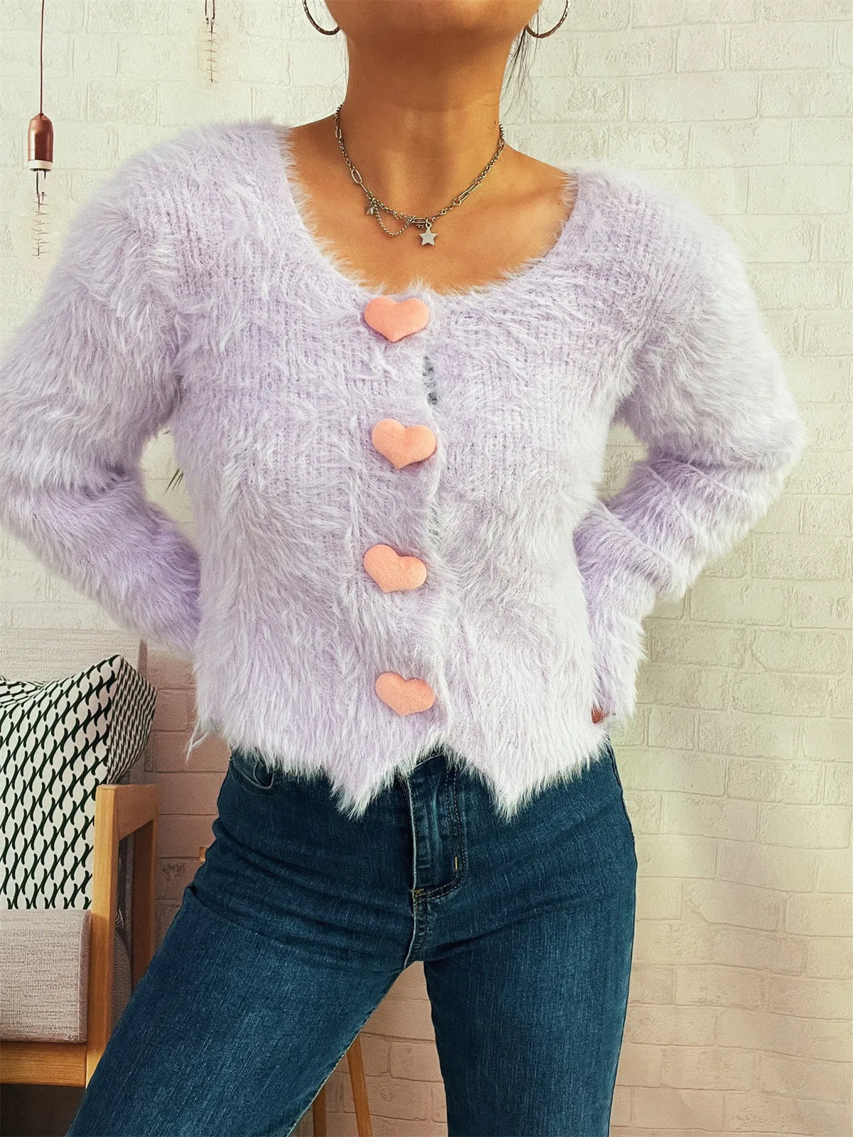 Tuula cardigan med hjärtan