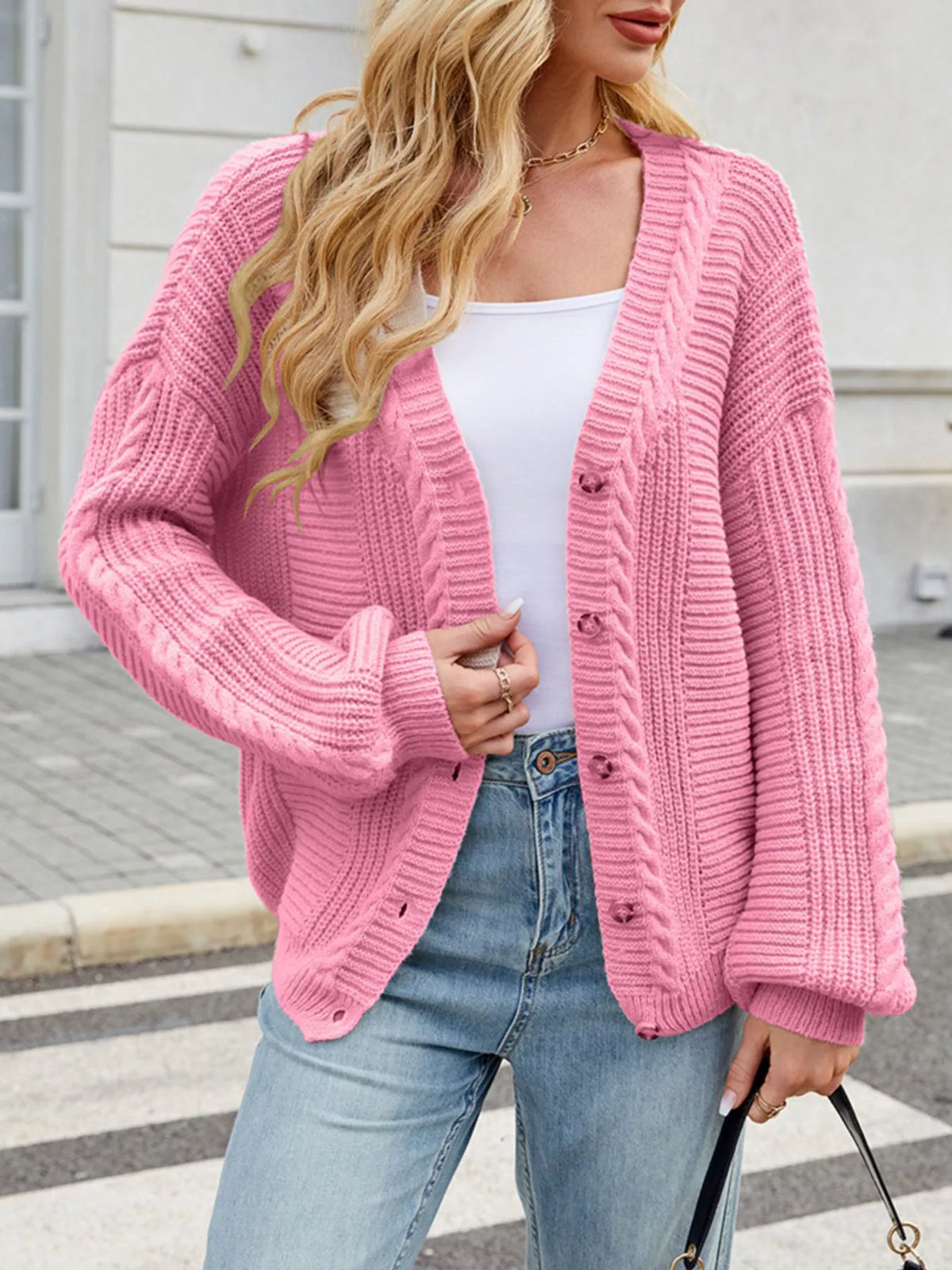 Irmelin kabelstickad cardigan
