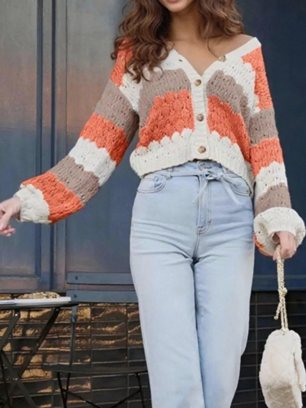 Magali cardigan med färgblock