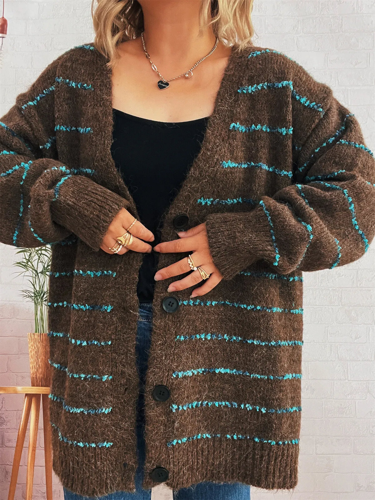 Saskia randig cardigan