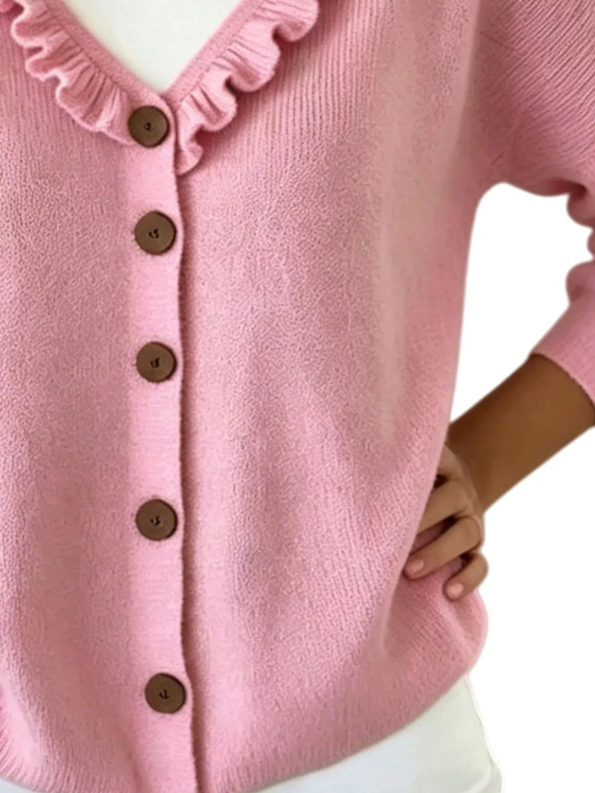 Amabel cardigan med volangkrage