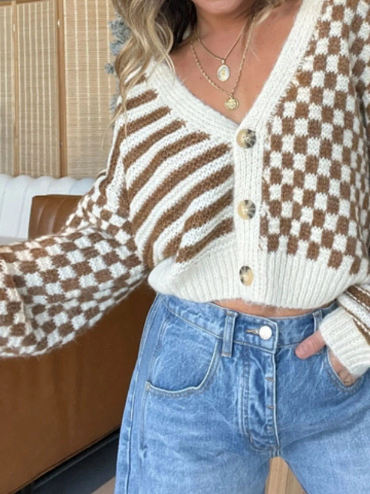 Carmina rutig cardigan