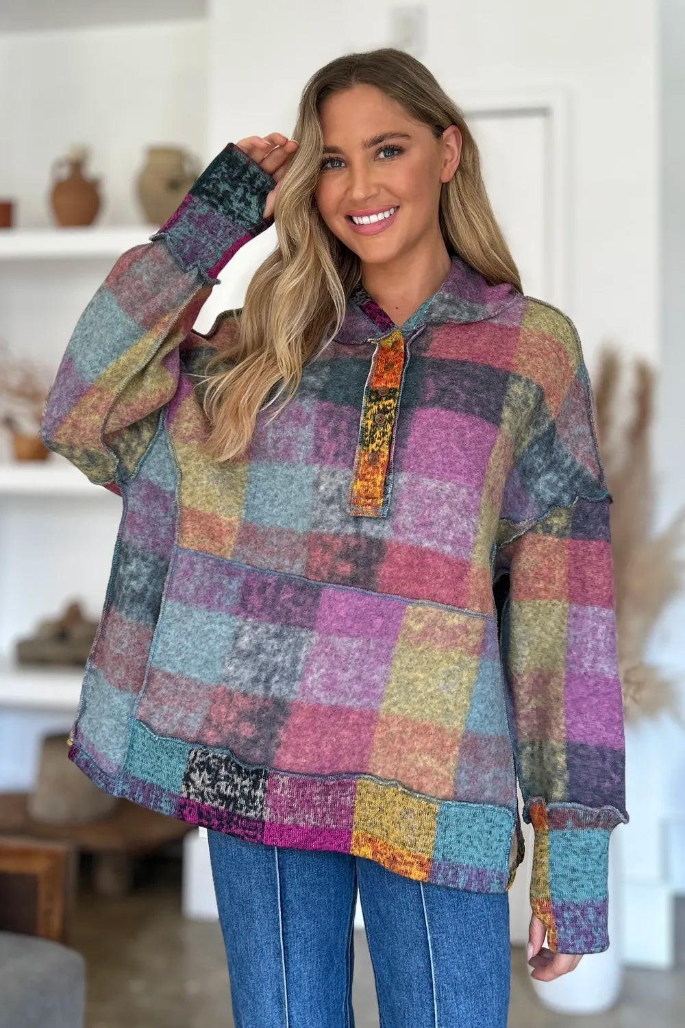 Amalia rutig hoodie
