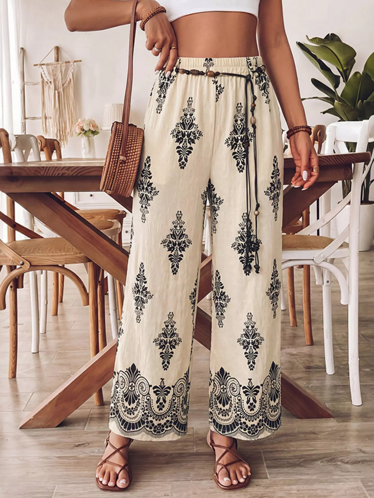 Lotta bohemiska byxor, beige