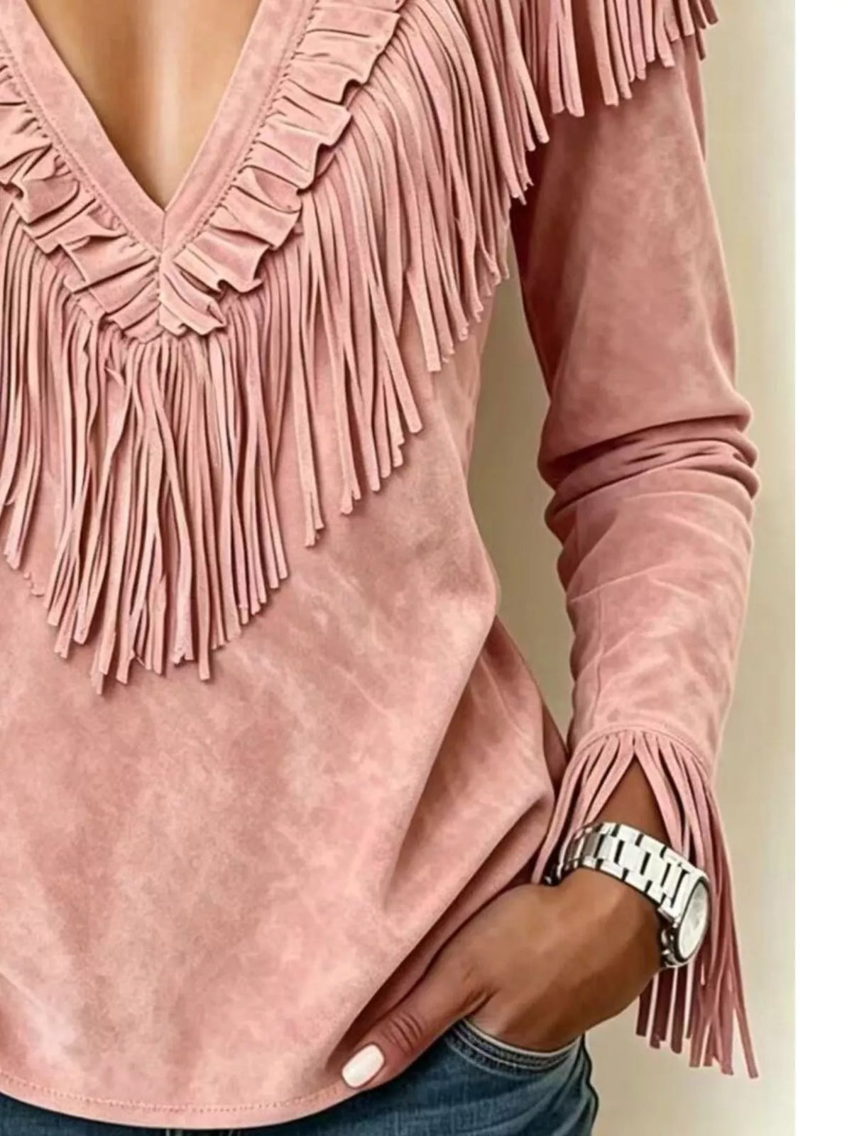 Edda blus med fransar