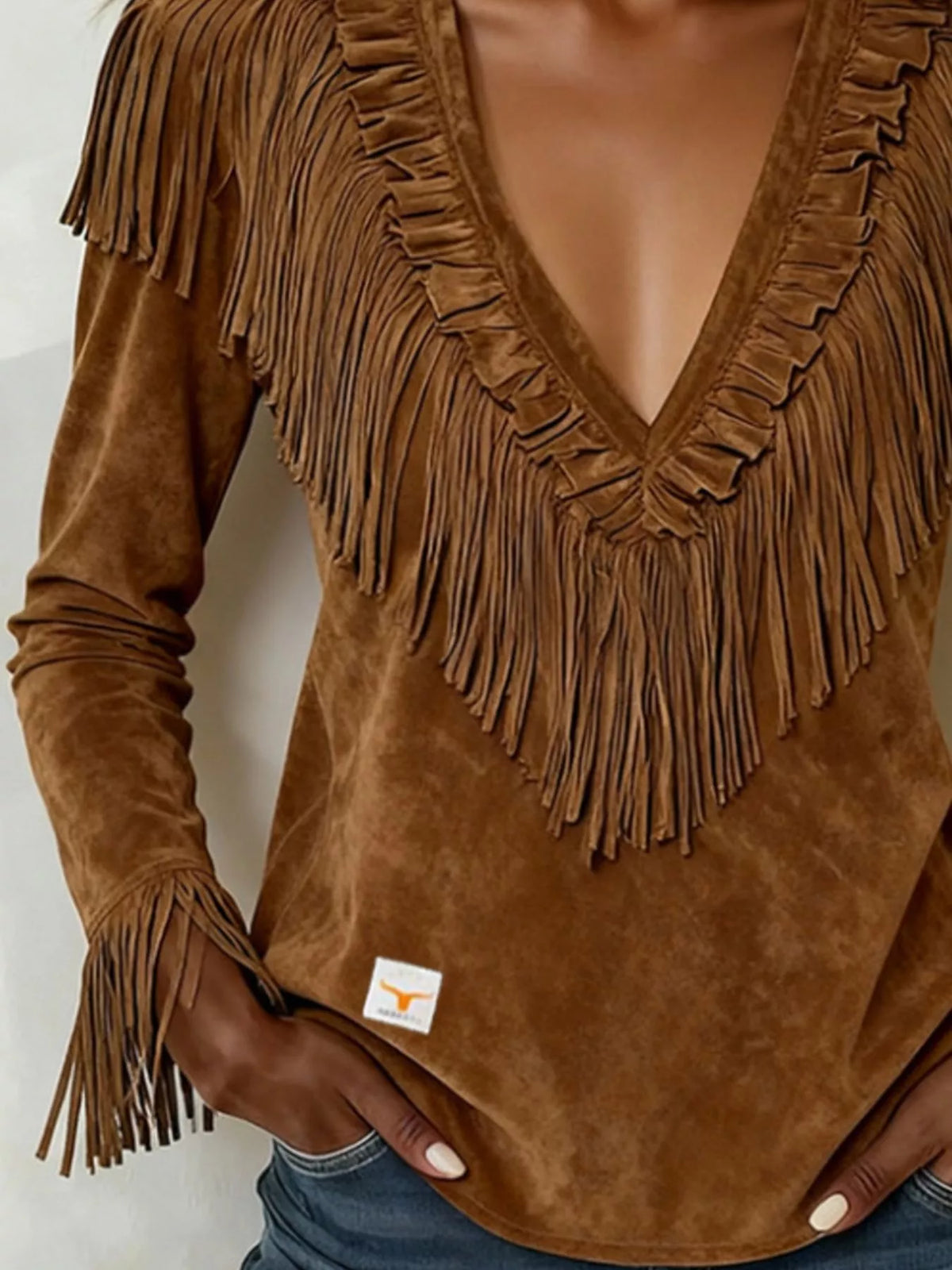 Edda blus med fransar