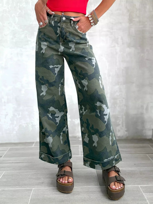 Jana kamouflagemönstrade jeans, kamouflage