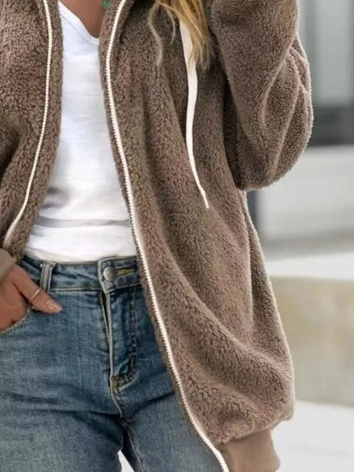 Sanne hoodie i fleece