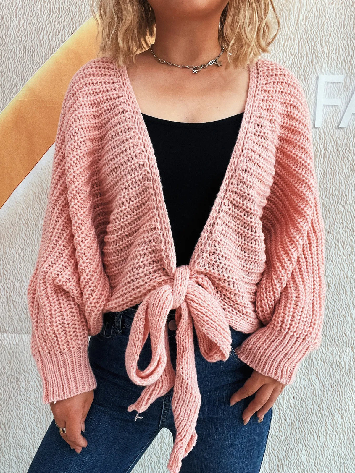 Josette croppad cardigan, rosa