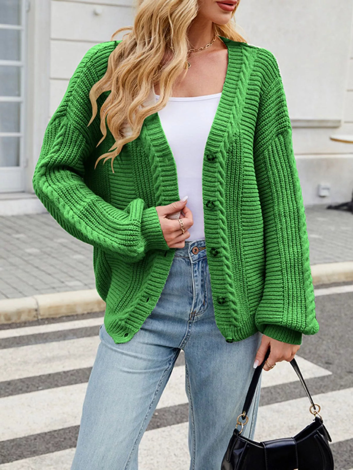 Irmelin kabelstickad cardigan