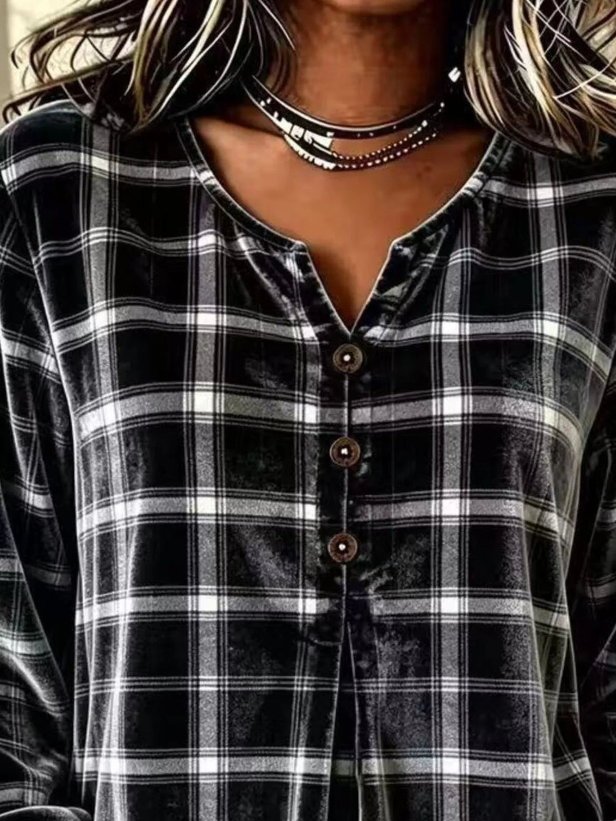 Emelie rutig blus