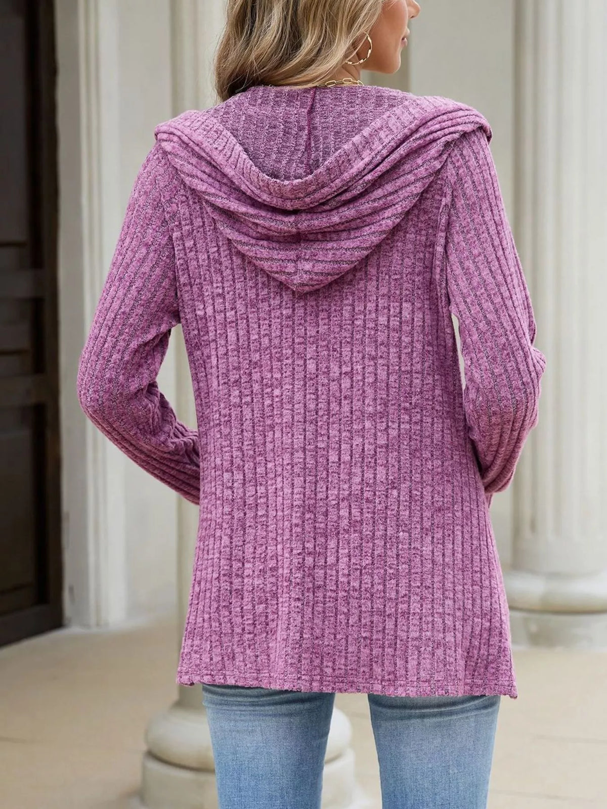 Venke ribbstickad cardigan