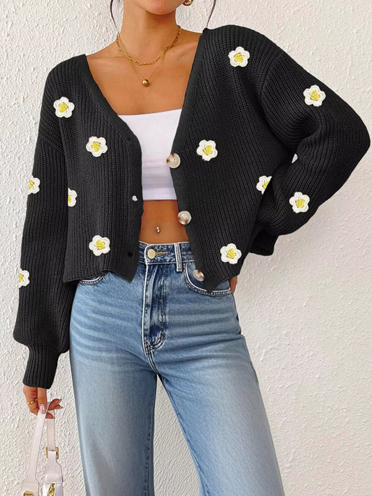 Palma v-ringad cardigan, svart