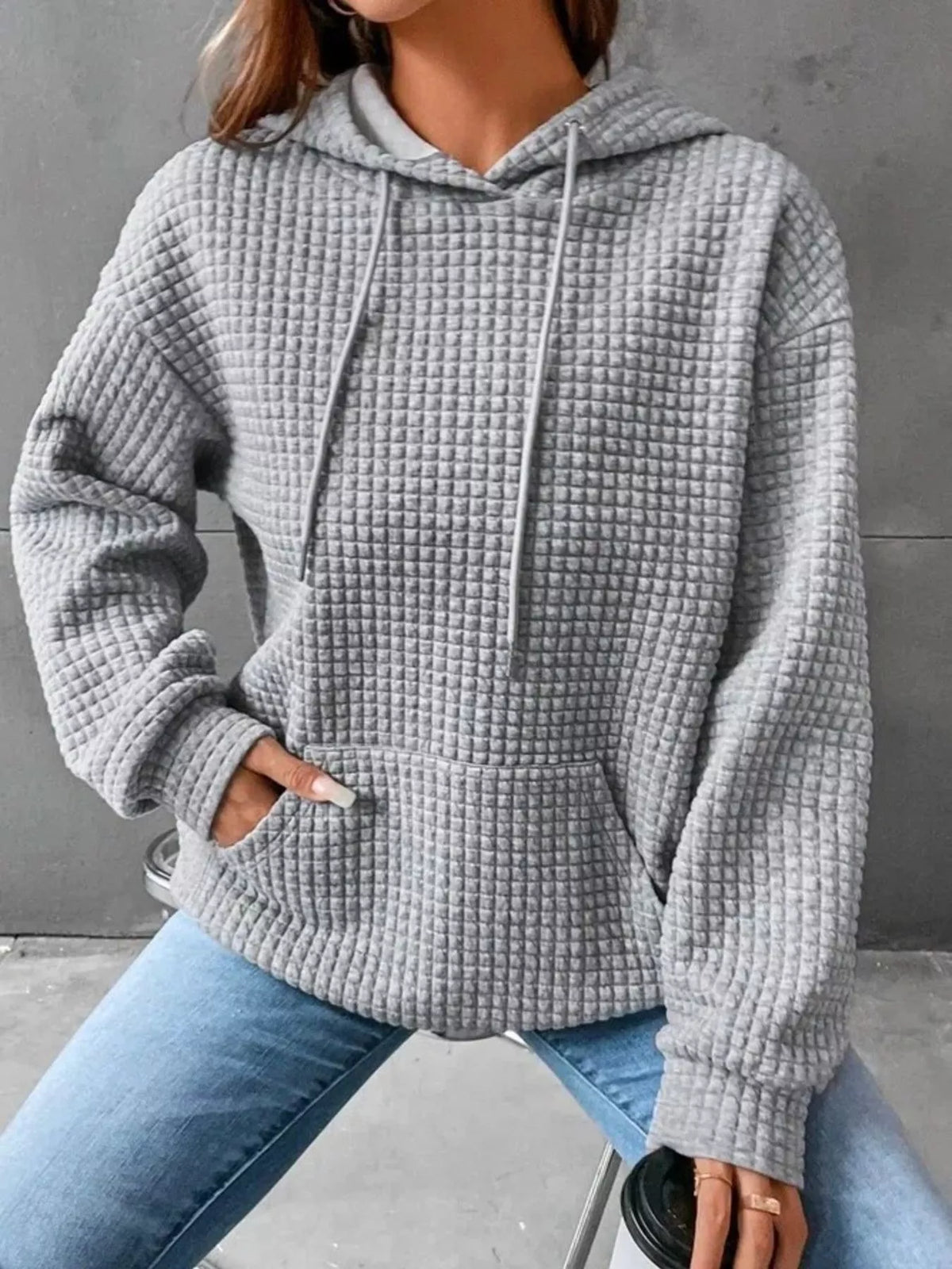 Elia texturerad hoodie