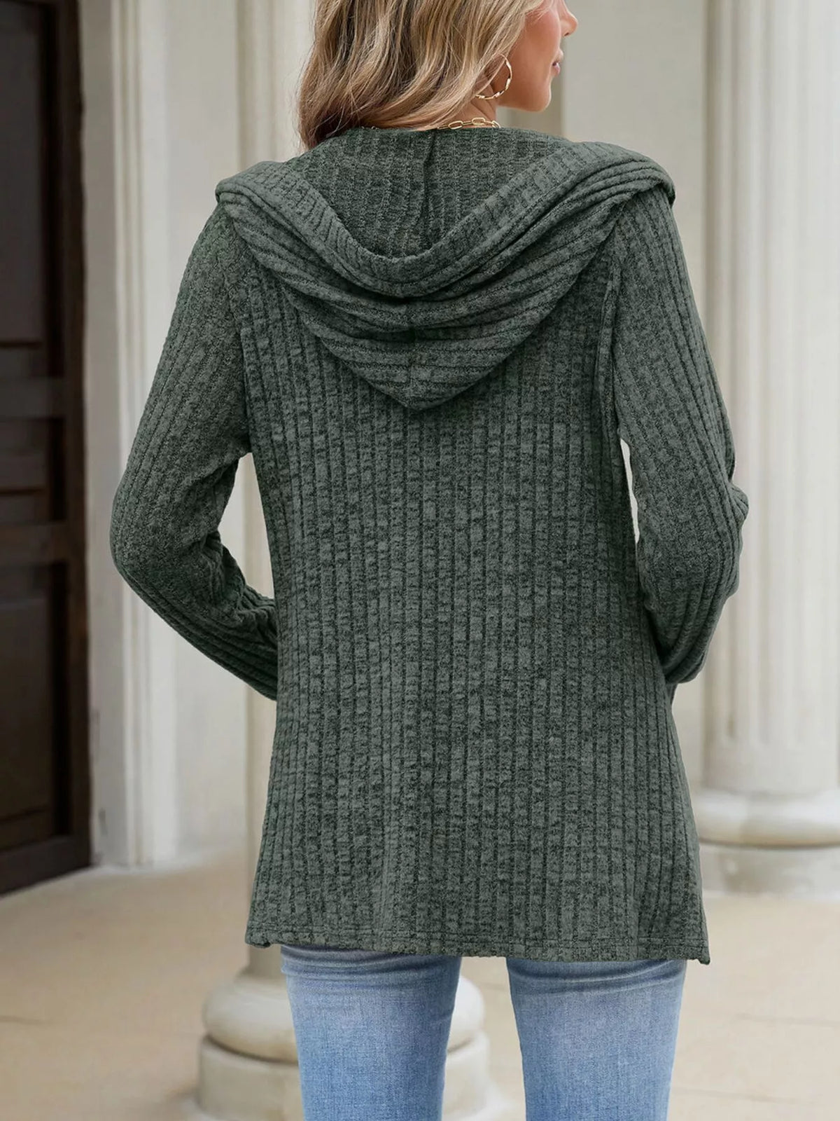 Venke ribbstickad cardigan